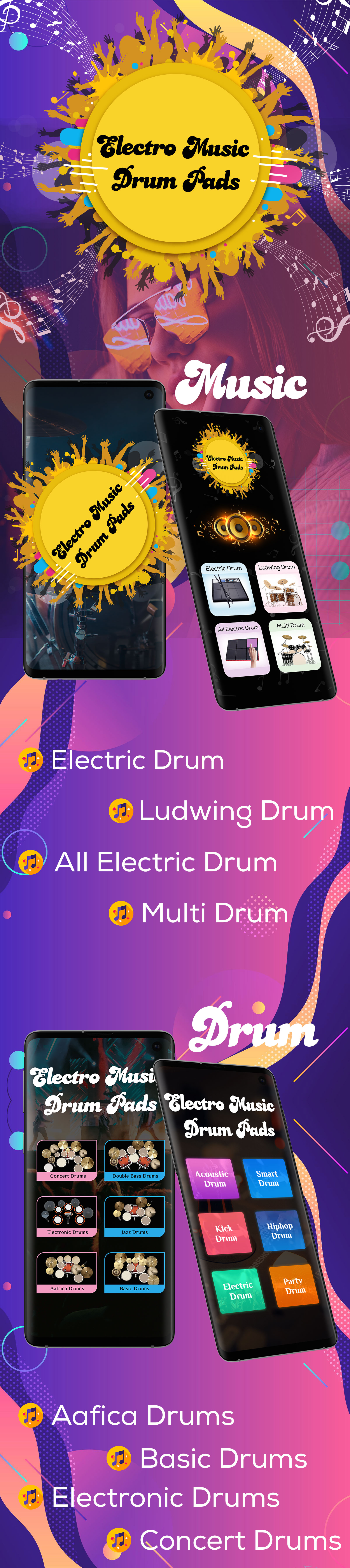 Electro Music Drum Pads - Real Drums Music Game - Drum Pad Machine - Beat Maker - Android Full App